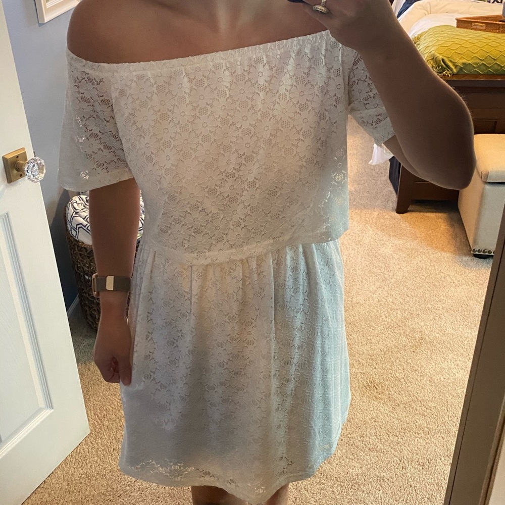 Fashion Union Lace Off-the-shoulder Dress